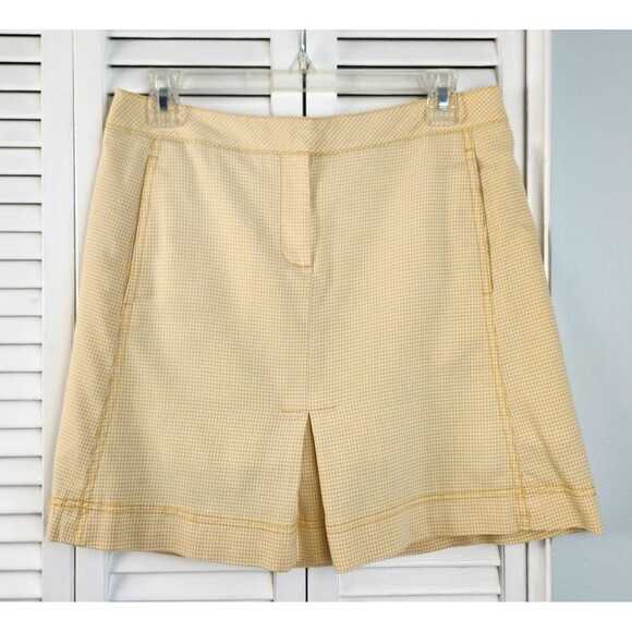 Cutter & Buck Yellow Gingham Stretch Golf Skort Size 8 Tennis Prep - Picture 1 of 8